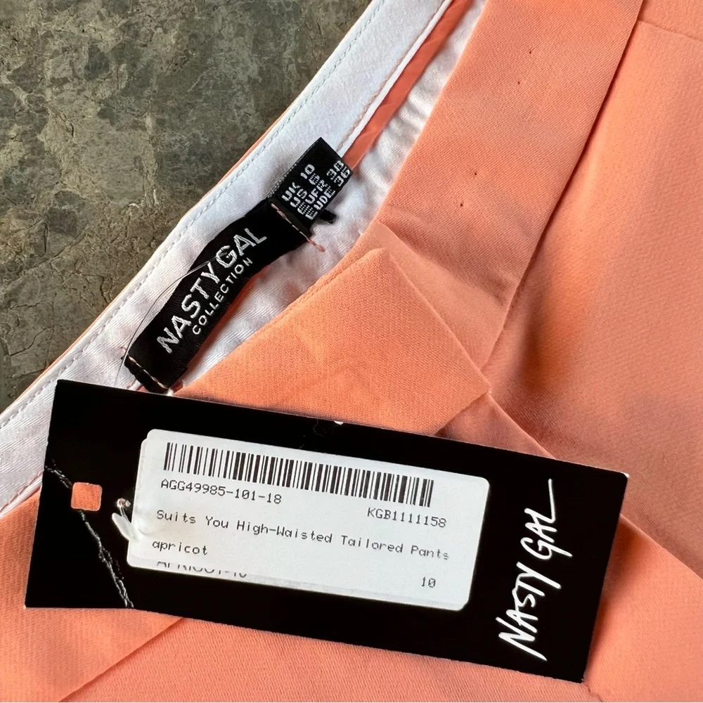 Nasty Gal High-Waisted Apricot Tailored Pants - Picture 2 of 4